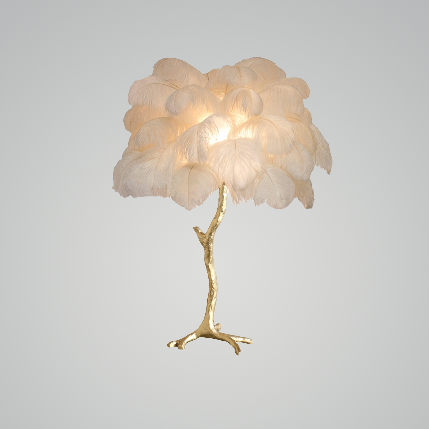 Ostrich Feather Table Lamp