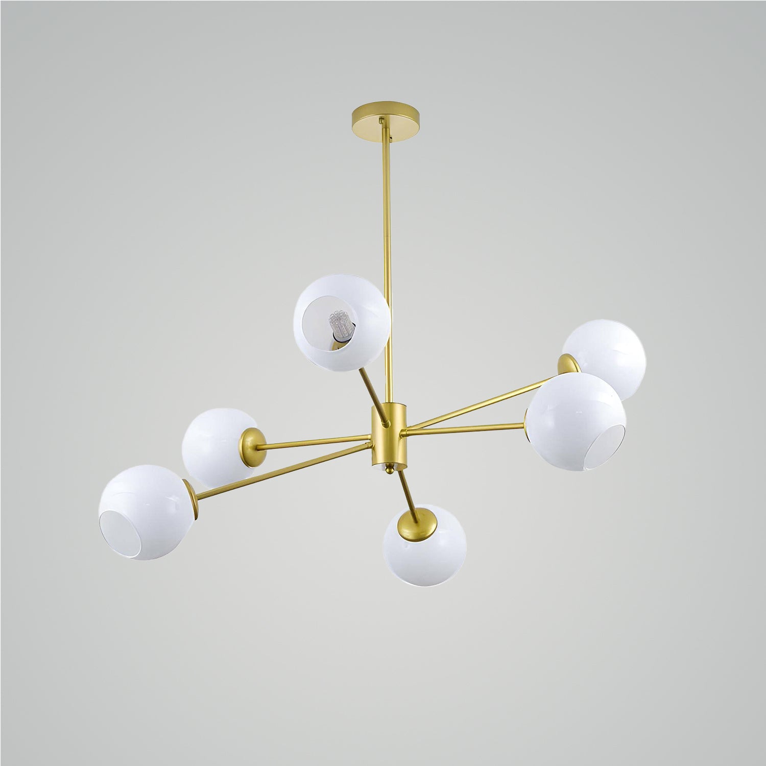 Staggered Glass 6-Light Chandelier