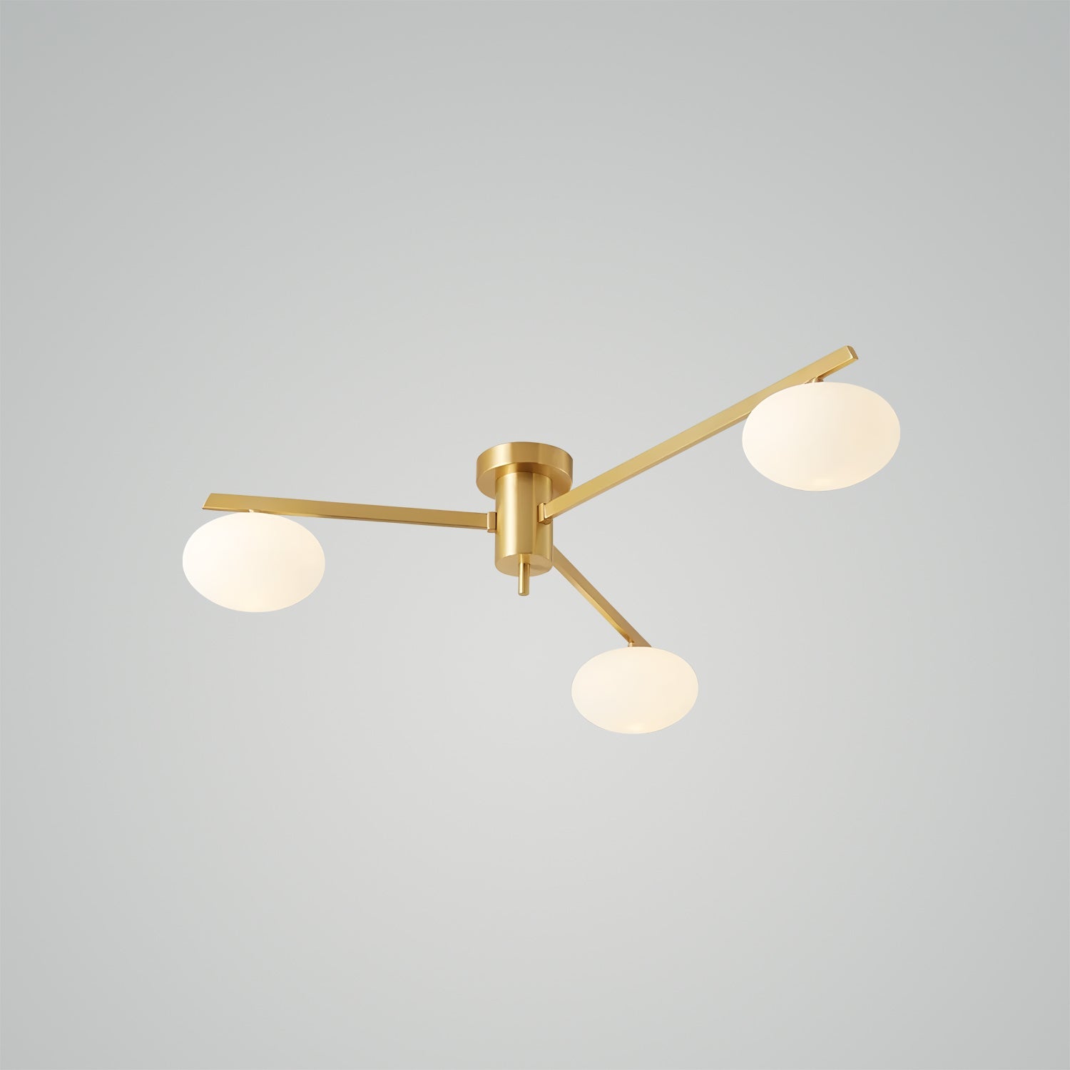 3Heads ∅33.5″ X H7.1″ / ∅85cm X H18cm-Brass White