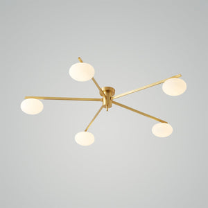 5Heads ∅43.3″ X H7.1″ / ∅110cm X H18cm-Brass White
