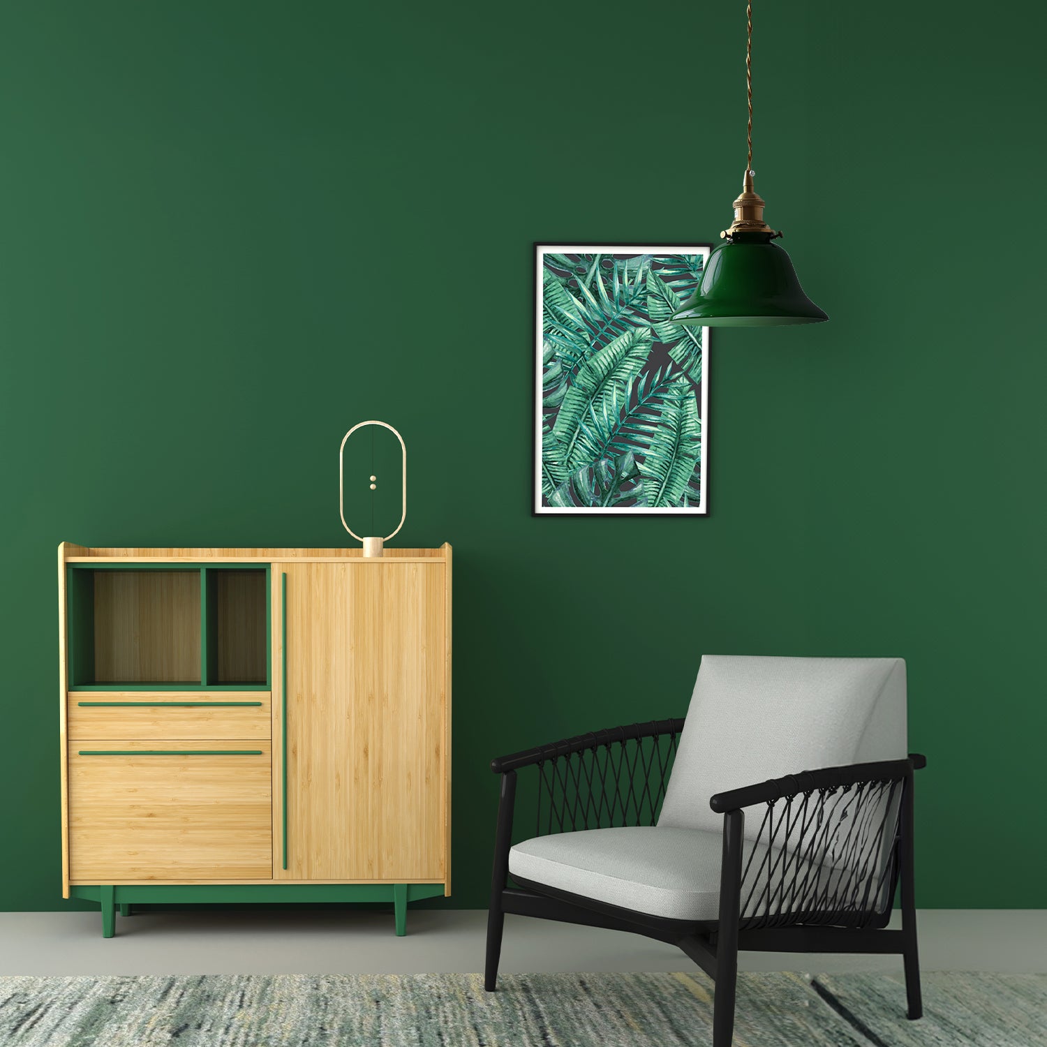Green Bell Pendant Light