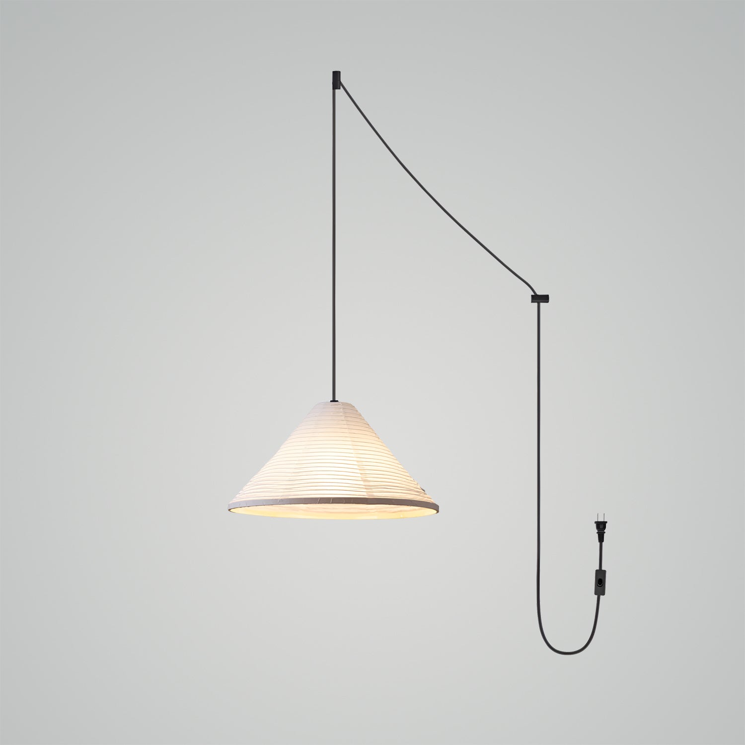 Washi Paper Pyramid Pendant Swag Lamp