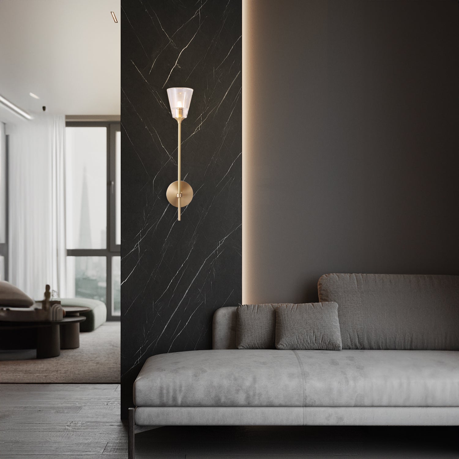 Torche De Verre Sconce