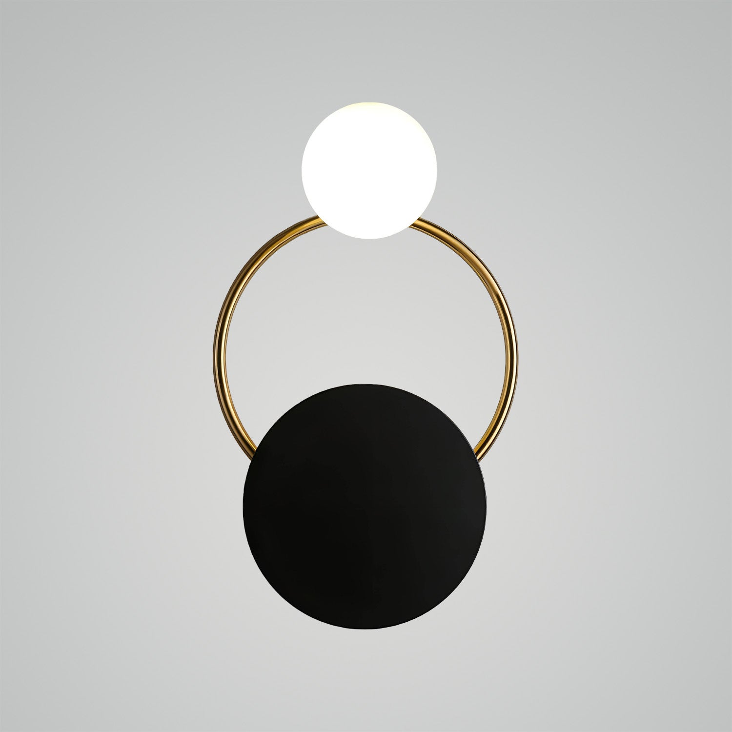Black Circular Rings Wall Lamp