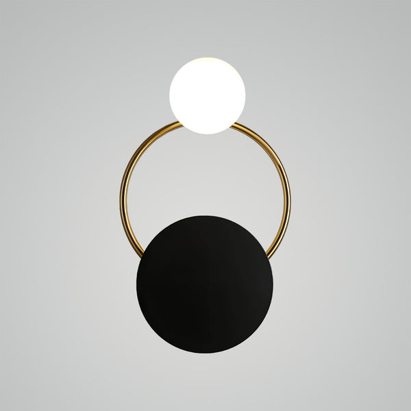 Black Circular Rings Wall Lamp