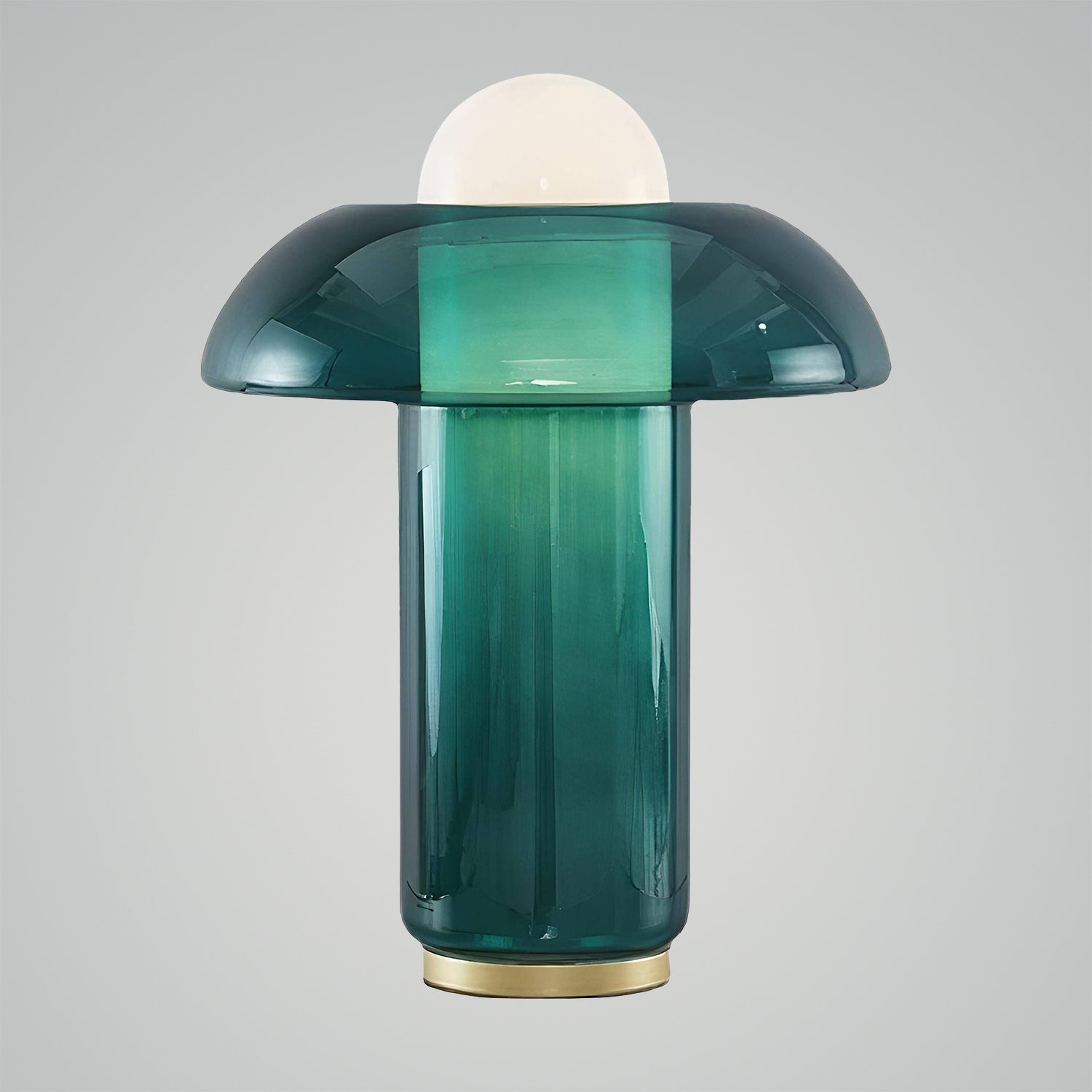 Blue Glass Mushroom Table Lamp