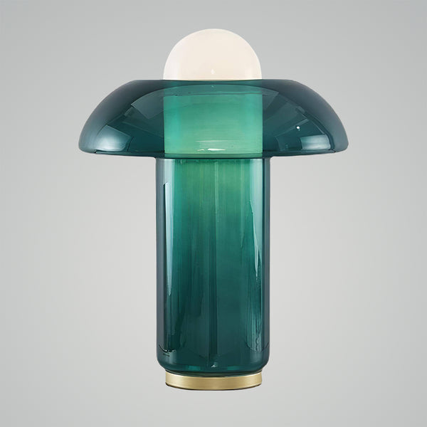 Blue Glass Mushroom Table Lamp