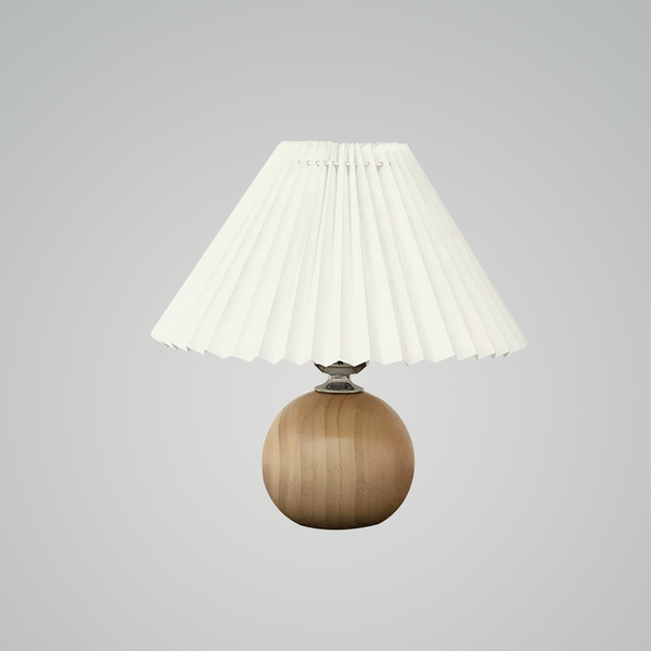 Wooden Pleated Table Lamp