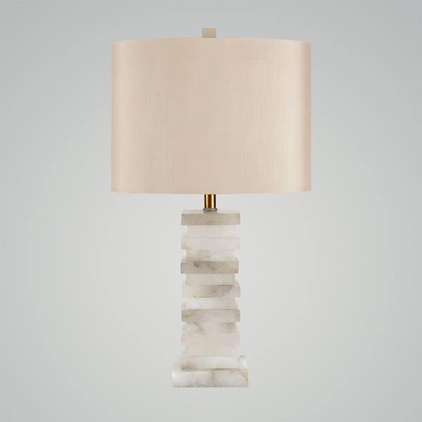 Stacked Alabaster Table Lamp