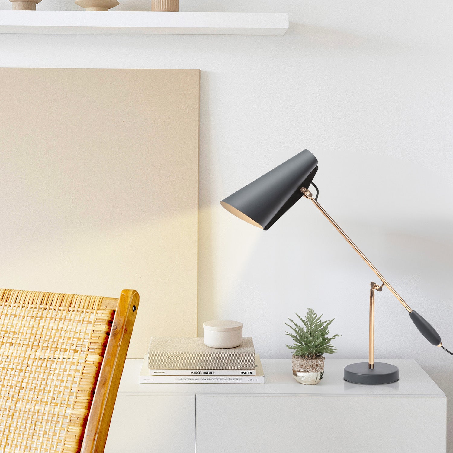 Crimson Elegance Desk Lamp