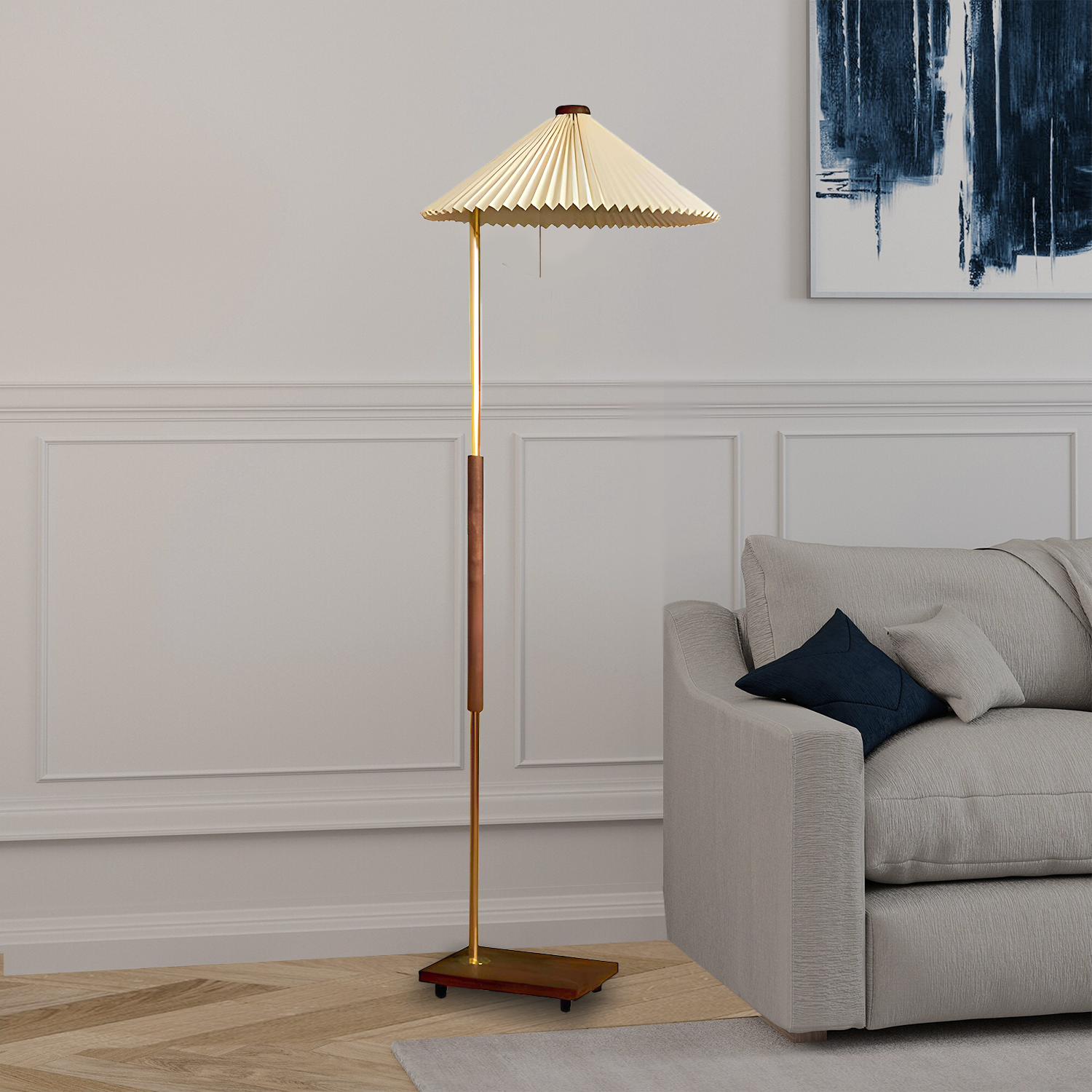 Classic Walnut Elegance Floor Lamp