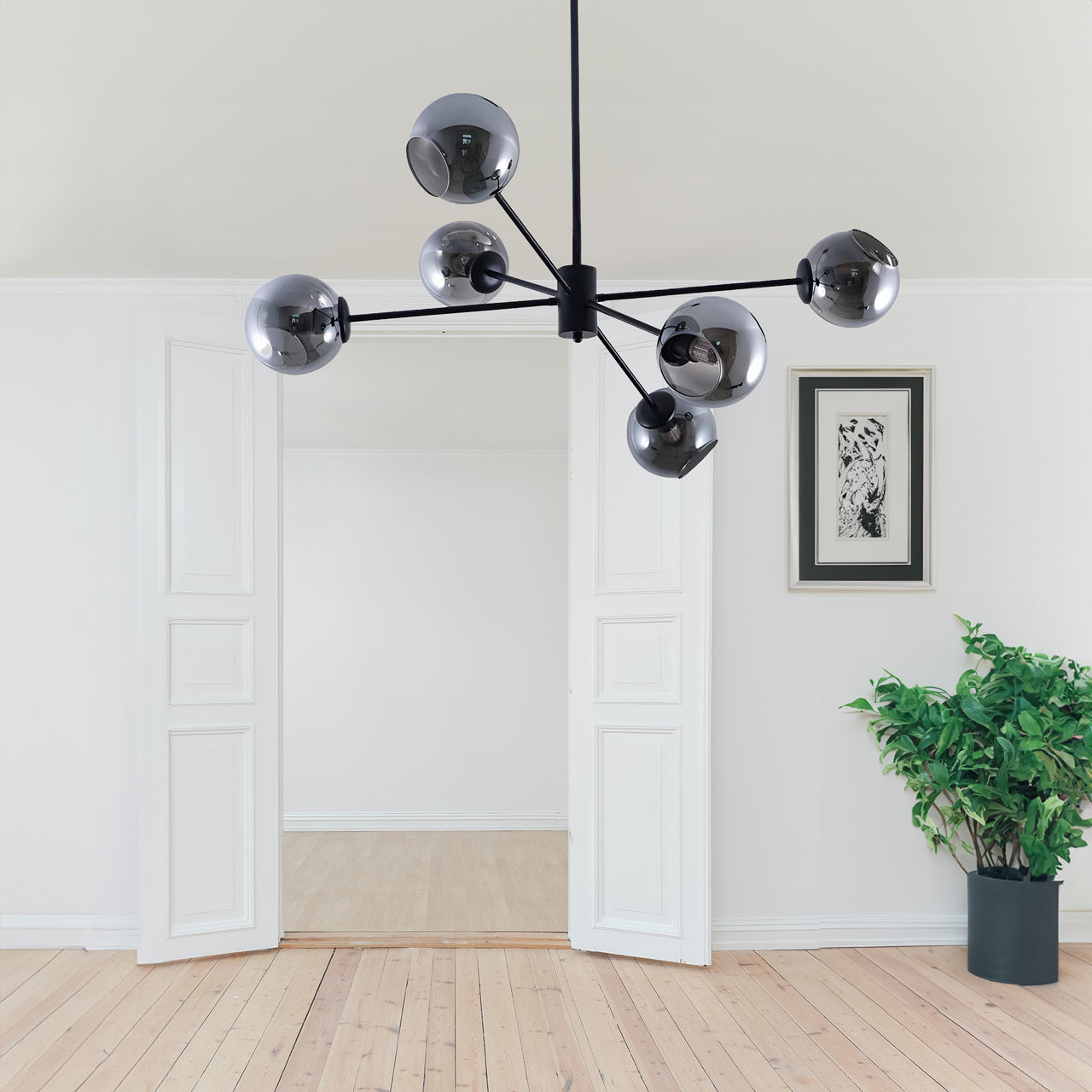 Staggered Glass 6-Light Chandelier