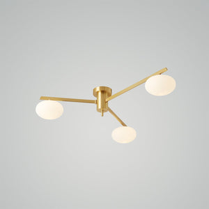 3Heads ∅33.5″ X H7.1″ / ∅85cm X H18cm-Brass White 