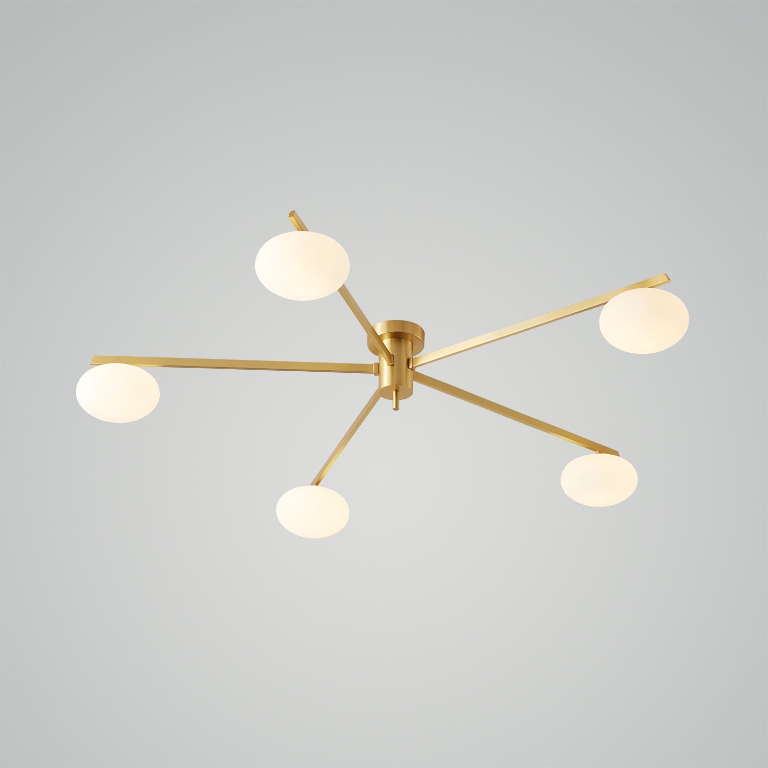 5Heads ∅43.3″ X H7.1″ / ∅110cm X H18cm-Brass White 