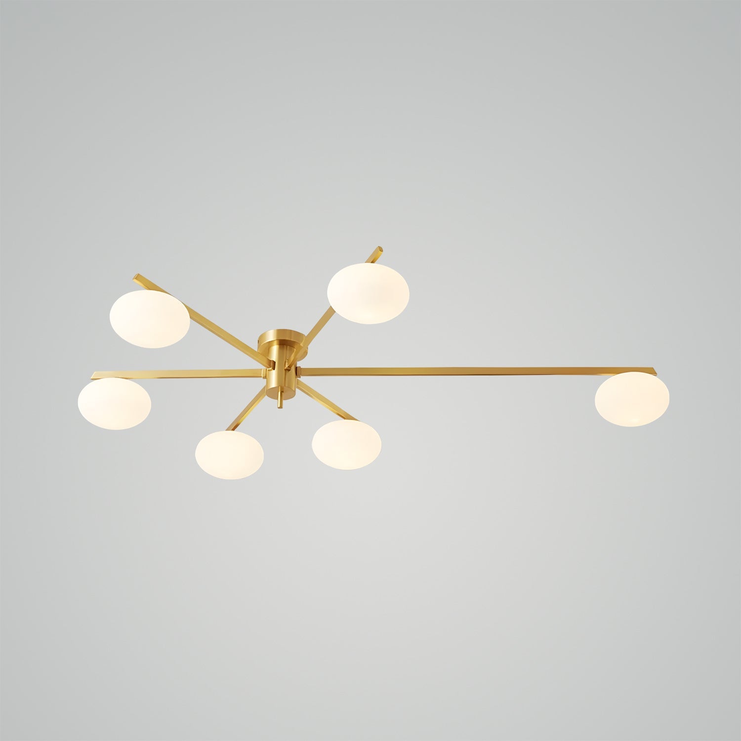 6Heads ∅45.3″ X H7.1″ / ∅115cm X H18cm-Brass White 