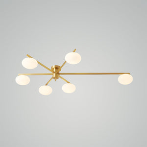 6Heads ∅45.3″ X H7.1″ / ∅115cm X H18cm-Brass White 