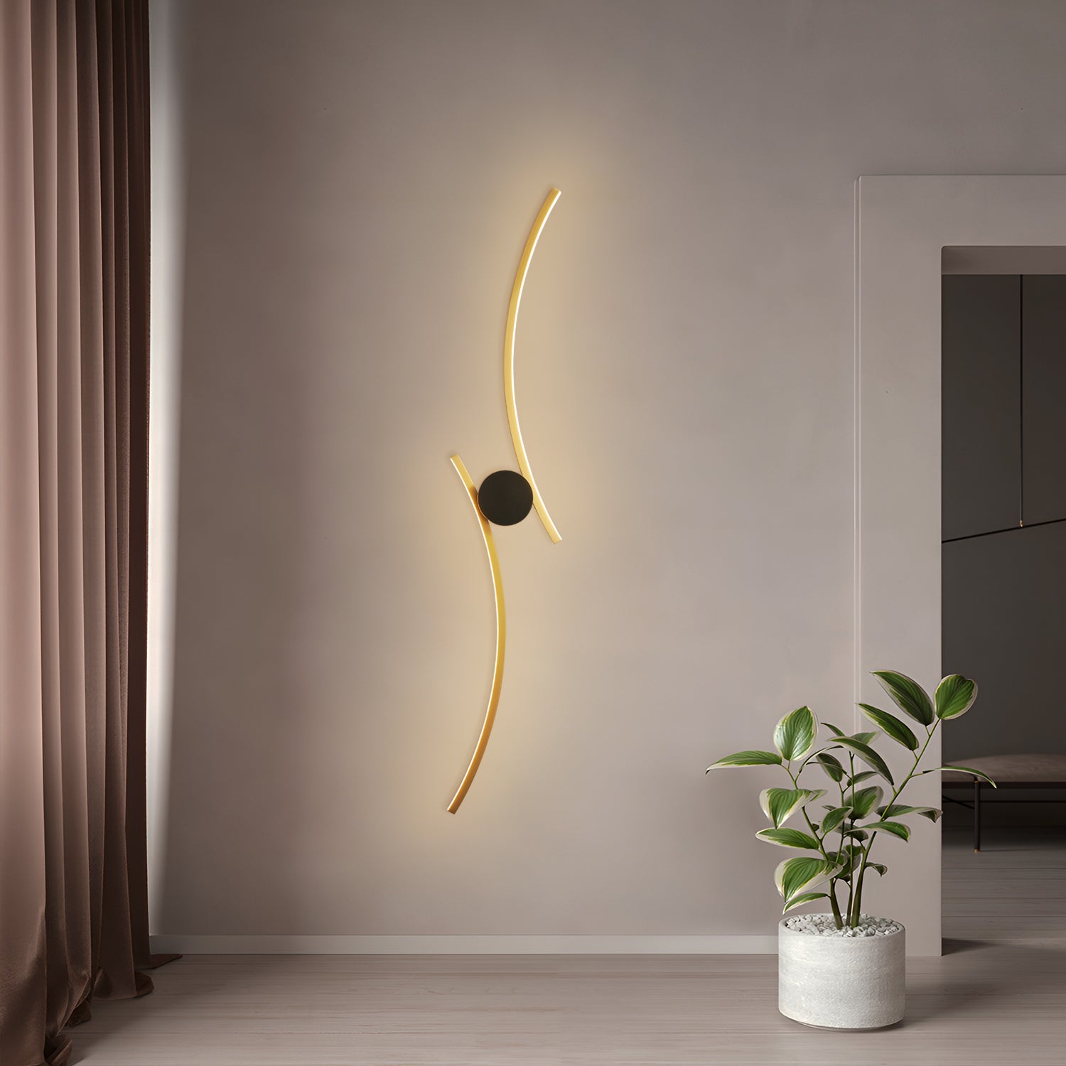 Coordinates 3 Brass Wall Lamp