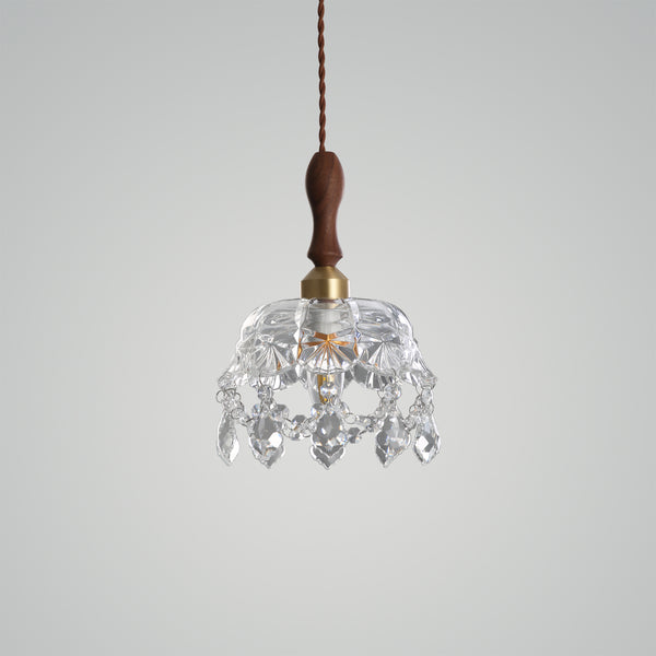 Crystal Wooden Pendant Light