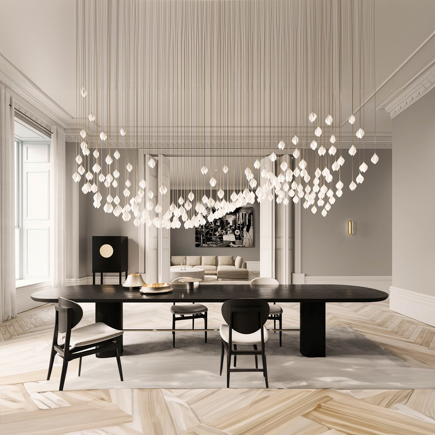 Ceramic Flower Pendant Light