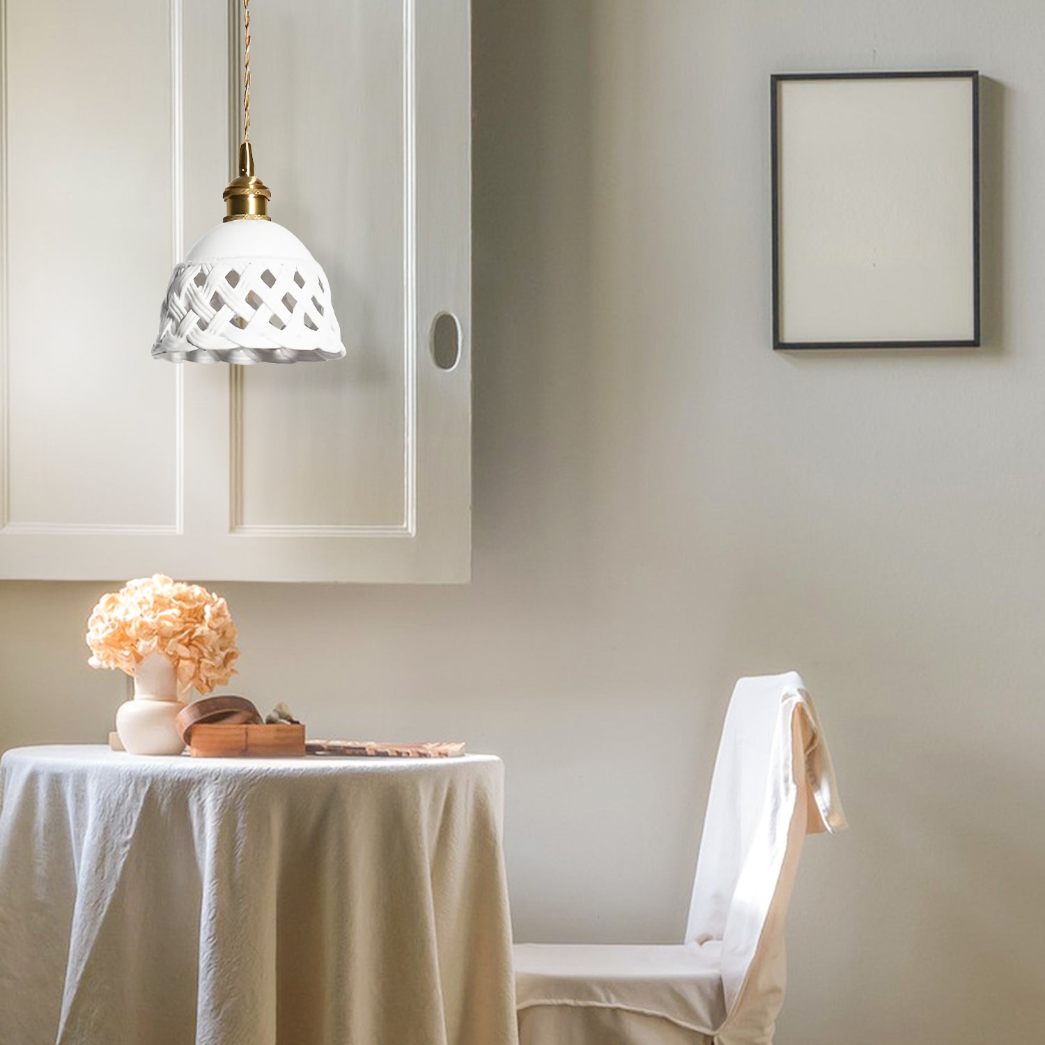 Openwork Ceramic Pendant Lamp
