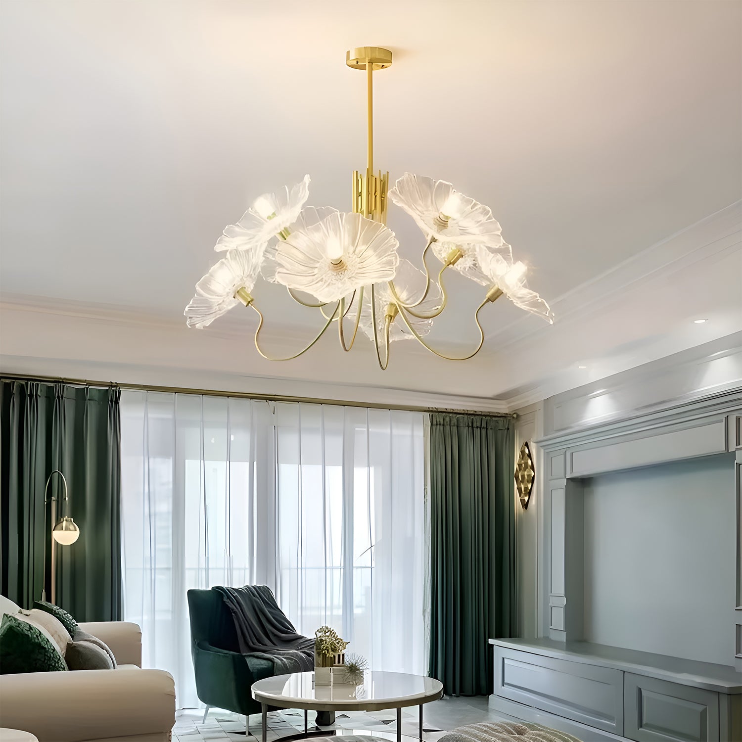 Murano Glass Flowers Chandelier