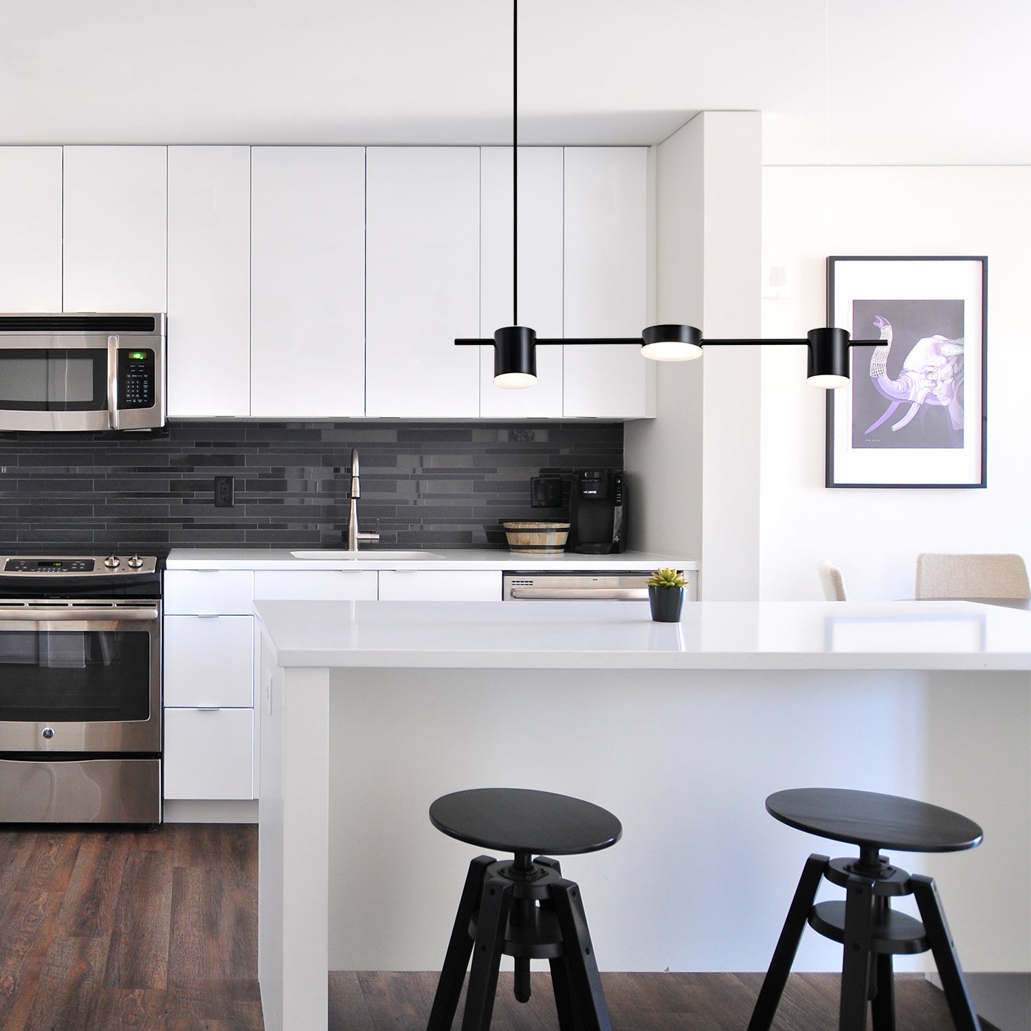 Golden Horizon Linear Chandelier