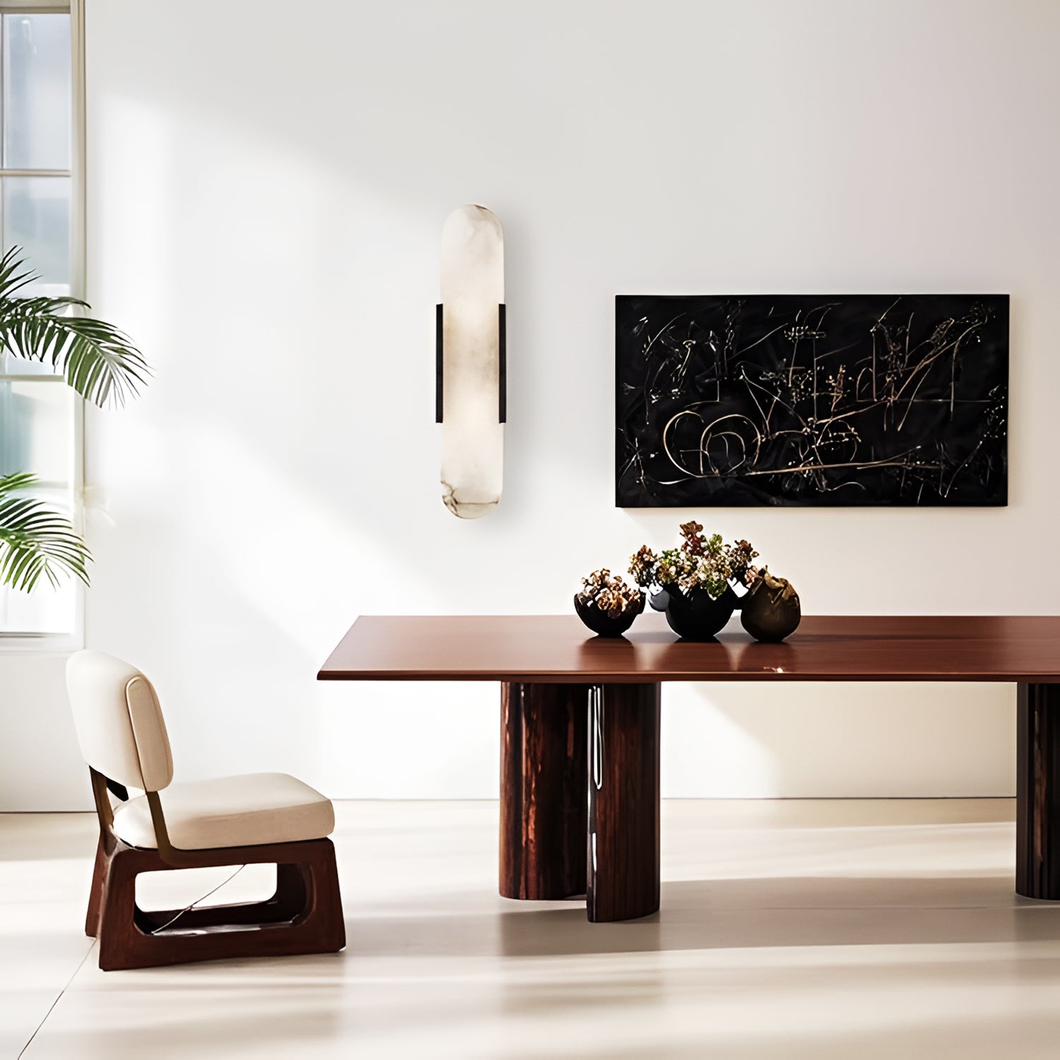Melange Elongated Alabaster Wall Sconce