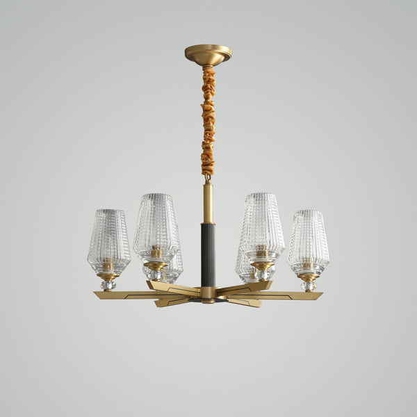Orrefors Vase Brass Chandelier