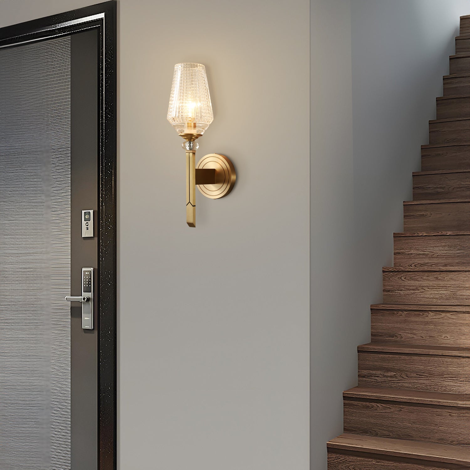 Orrefors Vase Brass Sconce